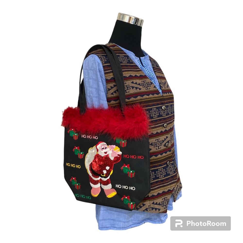 Christmas Santa Claus Handbag Gifts Pinup Accessory Ladies Women Vintage purse